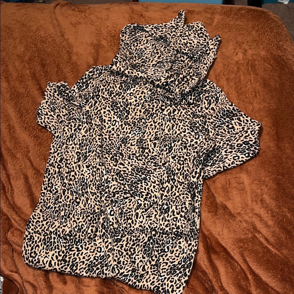 NWT Victoria’s Secret PINK Leopard Cheetah Thermal Onesie